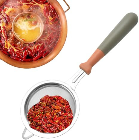 Fat Skimmer for Cooking - Fine Mesh Food Strainer for Grease,Multipurpose Hot Pot Foam Skimmer Spoon for Gravy, Cooking