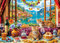 Puzzles 1000 Pieces for Adults Jigsaw Puzzles for adults 1000 Piece Puzzle Educational Games -Colorful Cats Beautiful Window View- Decoration Puzzle