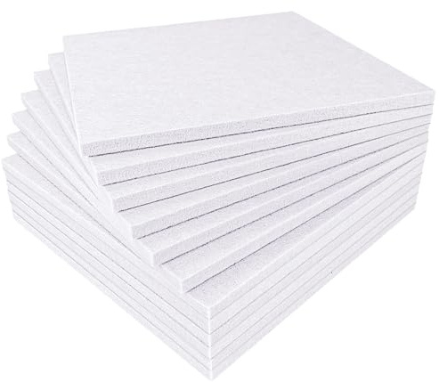 BXI Verdickte, schallabsorbierende Paneele, 12 Stück, 30 x 30 x 1,2 cm, dichte Akustikpaneele, Echo-Rauschunterdrückung, Tackable Studio-Platten für Decke und Wand, Akustikbehandlung (Zartweiss)