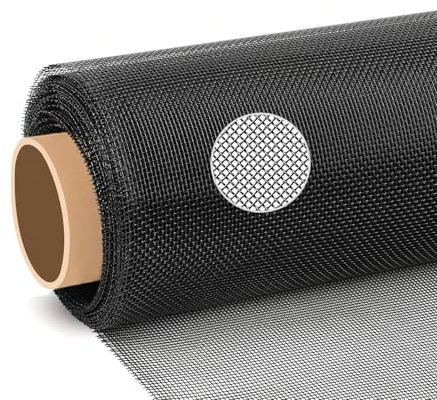 Yotache Drahtgitter Feinmaschig – 90x300 cm – 1,0/0,16 mm (Mw./Dr.)–schw. | 304 Edelstahl Fliegengitter Metall Meterware – Schutz vor Mäusen, Mücken & Fliegen – Rostfrei & Zuschneidbar