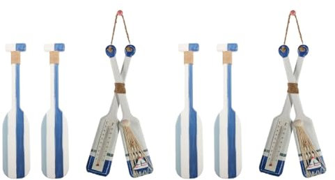 Ciieeo 2 Sätze Wanddekoration Paddel Surfbrett Strandig Muschel Seepferdchen Schild Mit Ozeanplakette Dekorativ Dekoration Paddeln Dekorationen Nautisch Boot Blue Holz 3 Stück * 2