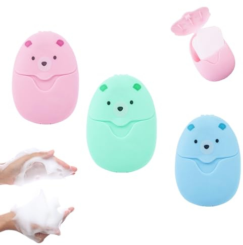 3 Stück Seifenbox mit 150 Seifenblätter, Reisen Gadget Seifenblätter für Unterwegs Travel Soap Mini Seife Hand Soap für Travel Essentials Gadgets Urlaub Must Haves Cute Stuff Seifendose Reise Vatertag