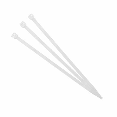 Lot de 100 serre-câbles en nylon transparent 7,5 x 540 mm pour le serrage et l'organisation des câbles dans les installations électriques et électroniques.