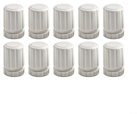 10Pcs Push-Fit White Plastic Radiator Cap, Radiator Valve Cap, M30×1.5 Hand Wheel Switches Underfloor Heating Manifold Accessories