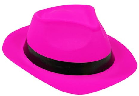 Btgghytr Chapeau de fête fantaisie Homburg Panama pour carnaval, fête, costume pour réunions en plein air, rose fluo, Taille unique