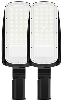 ENOVALITE 2 Stück LED Straßenlaterne 50W 7000lm, 5000K Neutralweiß | IP65 Außenleuchte, Mastleuchte, geprüfte Straßenlampe für Hof, Einfahrt, Parkplatz und Wege, Außenbeleuchtung