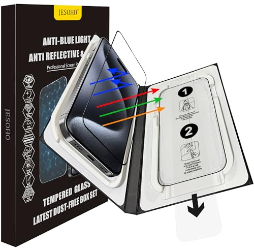 JESOHO Blue Light Screen Protector for iPhone 15 Pro 6.1 inch