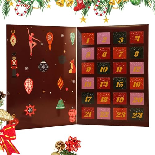 Calendrier de l'Avent vierge rechargeable de 24 jours – Cadeaux de fête personnalisables | Décoration de Noël pour salon, chambre à coucher, appartement, école, événement familial