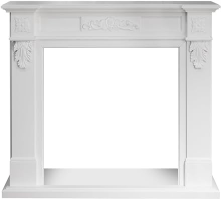 Marco para chimenea revestimiento de madera L121xP38xH108 Truman Blanco