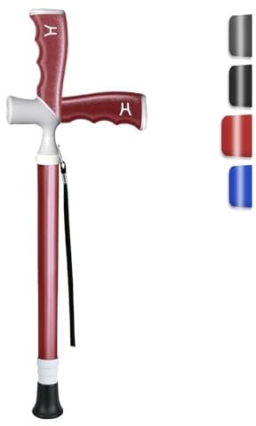 Care Parents 2-in-1 Gehstock & Wanderstock, Ultra-Leicht (330g) & Faltbar, Teleskop Spazierstock aus Aluminium, Höhenverstellbar mit Ergonomischem Griff, Gehhilfe für Männer & Frauen