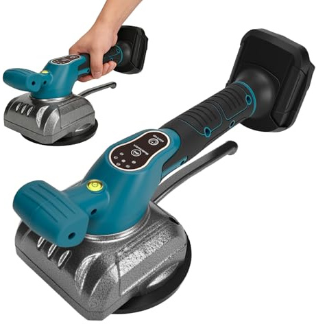 Cordless Tile Vibration Tool(NO Battery) Compatible with Makita 18v Battery | 12000 RPM, 100kg Adsorption for 0.2-1.2m Tiles, Handheld Tile Tiler Machine with 5 Gears Digital for Floor Tile Wall