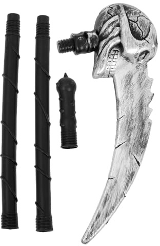 Healeved Faucille Factice Halloween Argentée 1pc, Accessoire Costume Faucheuse pour Déguisement Cosplay, Décoration Scène et Soirée à Thème, Accessoire Réaliste sans Danger pour Amis