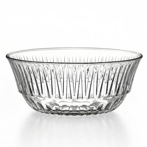 Shov LAV Alinda Große Salatschüssel XL Special Edition | 2050ml Glasschüssel für Salat, Obst & Punch | 22,5cm Durchmesser | Hochwertiges Kristallglas-Design | Spülmaschinenfest