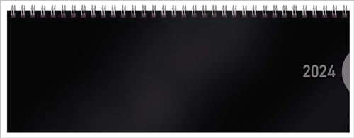 Tischquerkalender Classic Colourlux schwarz 2024: 1 Woche 1 Seite; Bürokalender mit nützlichen Zusatzinformationen; Format: 29,8 x 10,5 cm