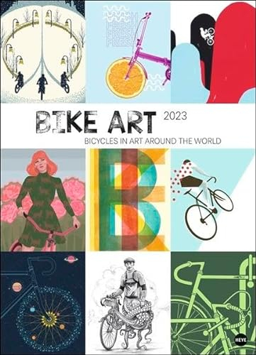Bike Art Edition Kalender 2023. Großformatigen Editionskalender mit 12 kunstvoll illustrierten Fahrrädern. Wandkalender 2023 XXL. 49x68 cm. Hochformat.