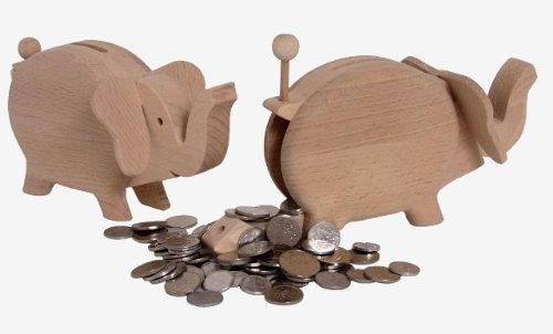 MAXANDO Spardose Elefant aus Holz
