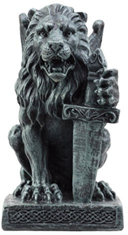 Ebros Geschenk stoiker Notre Dame Brüllender Löwe Herz Gargoyle auf Podest Figur Collectible 15,2 cm H Sword Bearer