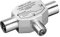 KOAX T-Adapter TV SAT Antennen Verteiler 2-Fach Koaxial 2X Buchse - Stecker