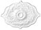 HEXIM Perfect Stuckrosette B2016, 914x660mm - Deckenrosette weiß, aus PU/Polyurethane, Zierelement, Stuck, Wanddeko Wohnzimmer Lampe Oval