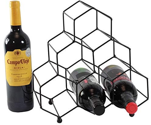 GOLDBEARUK Wine rack 6 Slots Black Metal