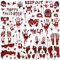 HOWAF Halloween Décorations Fenêtre Autocollants, 80+PCS Empreinte de Autocollants, Saignant Mains Autocollants Fenêtre Halloween Accessoires de Déco d'horreur pour Halloween Fête Fenêtre Porte