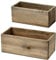 Oairse Lot de 2 pots de fleurs rectangulaires en bois pour plantation ou décoration avec doublure en plastique amovible pour la maison, l'intérieur et l'extérieur, boîte de rangement en bois vintage