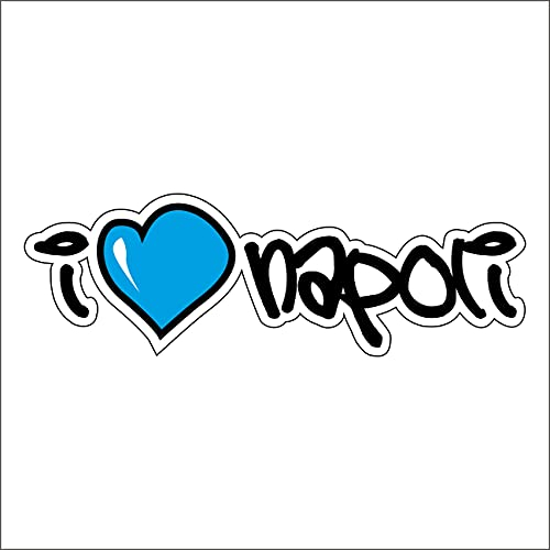 AMA shop Aufkleber I LOVE NAPOLI aus PVC für Wandtattoo Auto Motorrad Helm Wohnmobil