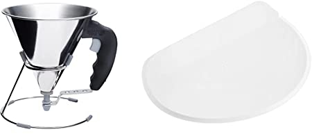De Buyer 3353.00 Kwik Mini Entonnoir Piston Noir & 4858.00N -raclette coupe pate ronde polyethylene
