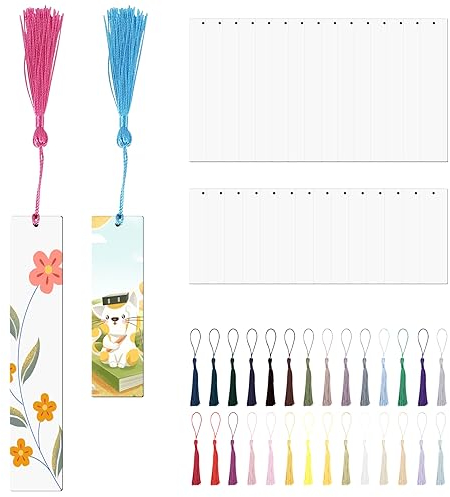 OVNSHVN 30 StüCk Sublimation Leerzeichen Mach Es Selbst Lesezeichen, Projekte, Sublimation, Doppel Sublimation Personalised Bookmark