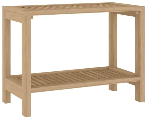 vidaXL Tavolino da Bagno 60x30x45 cm in Legno Massello di Teak