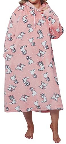 Disney Damen Bettdecke Kapuzenpullover Übergroße Fleece Aristocats Marie Rosa Einheitsgröße
