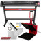 Prensa Térmica de 38x38cm con Plotter Cortador de Vinilo de 1350mm 53 +Base. Máquina Sublimación con Software SignCut Pro 2, Alfombra PTFE, 10 Hojas, Rollos de Vinilo Negros y Blancos, Cinta Calor