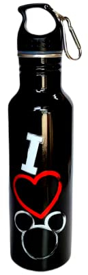 Disney Bouteille d'eau en aluminium Mickey Heart (Noir)
