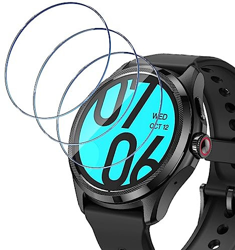 Wonsoso Schutzfolie Kompatibel mit Ticwatch Pro 5 für Panzerglas, 3 Stück 9H Härte Displayschutz, Anti-Kratzen Anti-Bläschen Panzerfolie, HD Clear Displayschutzfolie Panzer Schutz Gla