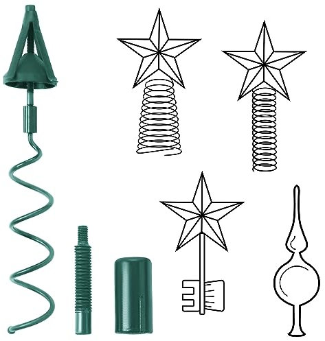 Christmas Tree Topper Holder Twist on Universal Tree Topper Stabilizer Floral Christmas Tree Topper Adapter Plastic Tree Topper Holder Support Spiral Tree Topper with Adjustable Attachment (Green)