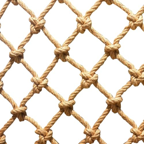 SSWZHANG Sicherheitsnetz Hanfseil Hanfseilnetz Schutznetz Treppe Balkon Fallschutznetz Trennwand Deckennetz Spielplatz Hindernisschutz Gartenzaunnetz Dekoratives Innen und Außen (1 * 7m(3 * 23))