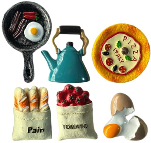TOYANDONA 6-Teiliges Kühlschrankmagnet-Set 3D-Harz-Magnet-Kühlschrankaufkleber Niedliche Lebensmittelförmige Magnete Für Zuhause Kühlschrankaufkleber Küchendekoration