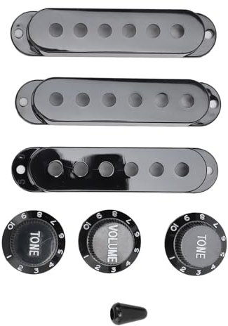 Ensemble de 3 Caches de Micro à Bobine Unique pour Guitare, Améliorez Votre Son avec des Boutons Noirs et une Pointe de Commutateur, Ajustement Parfait pour Fender Stratocaster,