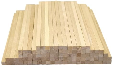 douyif Quadratische Holzstäbe 5x5mm Holzstäbe Zum Basteln Quadratisch Holzstäbchen Unbehandelter Holzstab Holzleisten Natürliche Holzstäbe für Heimwerker Schnitzen Basteln Handwerk (15cm 100 Stück)