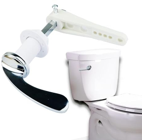 BNPHSIN Toilet Flush Handle, Toilet Flush Handle Replacement, Universal Fit Cistern Chrome Plated Replacement Metal Cistern Lever for Wc Cistern Tank