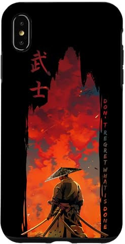 Samurai Desire in Vaporwave Retro Anime Krieger Illustration Hülle für iPhone XS Max