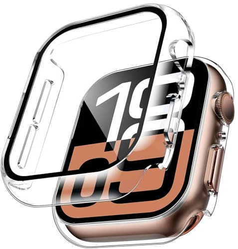 TAURI 2 Pack Funda Apple Watch 11/10 42mm, Ultra Delgada PC Funda+Cristal Templado, Protección Completa, Protector Apple Watch 42mm[contra caídas] Resistente a arañazos Protector Pantalla-Transparente