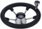 Zubehör für Schiffsausrüstung 11 Zoll Edelstahl Fischerboot Schwarz Lenkrad Yacht Schnellboot Hardware Zubehör Lenkgetriebe Zubehör Yacht Luxus für Boot, Yacht, Wohnmobil(Black B1 section,With handle)