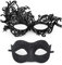 YUYWWAN Venezianische Maske Paare, 2 Stück Masquerade Mask Herren Damen Karneval Maskenball Glänzend Venedig Maske für Maskeradepartys Kostüm Zubehör (Schwarz)
