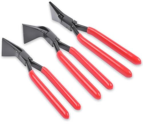 Set di 3 pinze piegate per lamiera, 0° 45° 90°, set di pinze piegate – 270 mm di lunghezza (rosso 3)