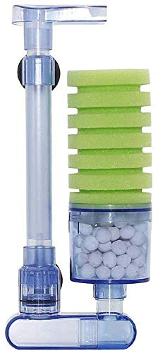 Asyduey Aquarium Filter, Ultra Leise Aquarium Biochemischer Schwammfilter Aquarium Luftpumpe Fry Fisch Tank Aquarium Wasserfall Doppel Schaum Schwammfilter Xy-2881