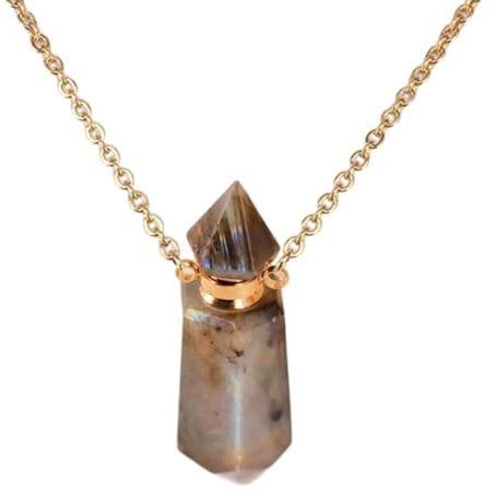 divuukyi Oil Diffuser Bottle Pendant Necklace Stainless Steel Chain Choker for Women Adjustable Length Neckchain Party Jewelry