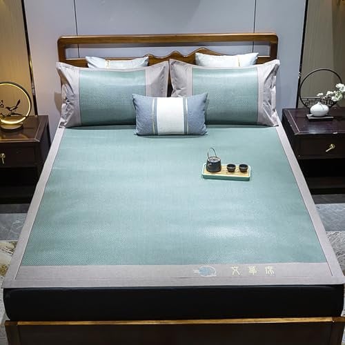 Kavenza Estivo Stuoia di bambù, Stuoia Di Bambù Pieghevole Di Doppio Lato Per Il Letto, materasso rinfrescante per casa, scuola, dormitorio Matrimoniale Studente, Set da 3(Color B,150cm)
