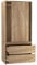 URBNLIVING 2-Door 2-Drawer Sliding Wardrobe, Modern Bedroom Storage Cupboard with Hanging Rail, Smooth Silent Sliding Doors, Adjustable Feet, Safety Wall Fixing and Mix or Match Carcass & Door Colours