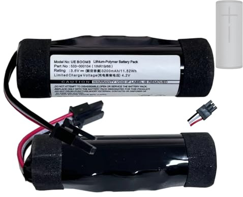 HIGHAKKU Ersatzakku Batterie 533-000104 533-000138 kompatibel mit Lo-gitech S-00122, S00151, UE Boom 2/3, S-00166 ConferenceCam Connect, MegaBlast, UE Ultimate, VR0004 Lautsprecher Boxen Speaker